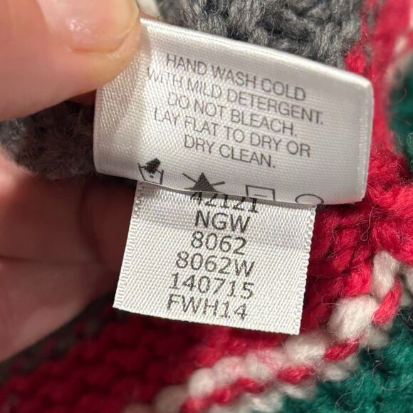 Hanna Andersson Knit Sweater Coat Faux Fur Collar Gray Multi Stripe 130 (8–10) - Picture 7 of 8